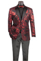 Posh Paisley Velvet Red Tuxedo Jacket
