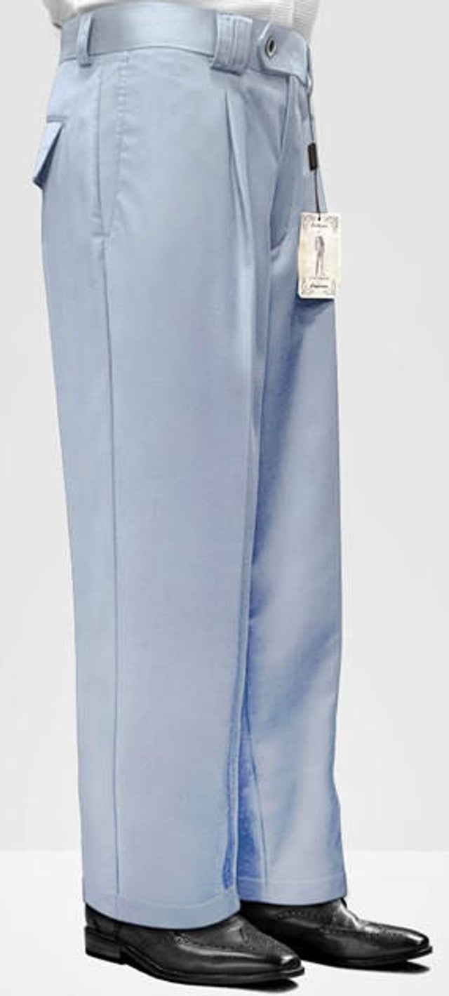 Men's Powder Blue Wide Leg Wool Trousers - Dress size Pants : 28