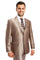 "Sharkskin Wedding & Prom 2025 Suit - Men's Two Button Vested in Dark Taupe"