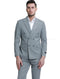 Premium Grey Pinstripe Double-Breasted Suit – Tailored Elegance
