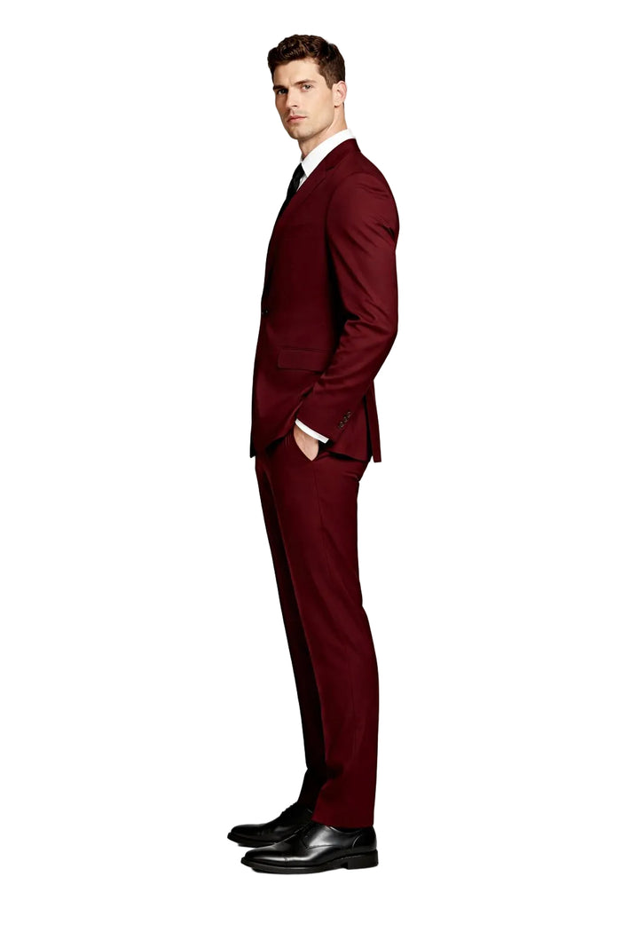Men's Maroon Color ~ Slim Fit Burgundy Maroon Suit ~ Wine Suit