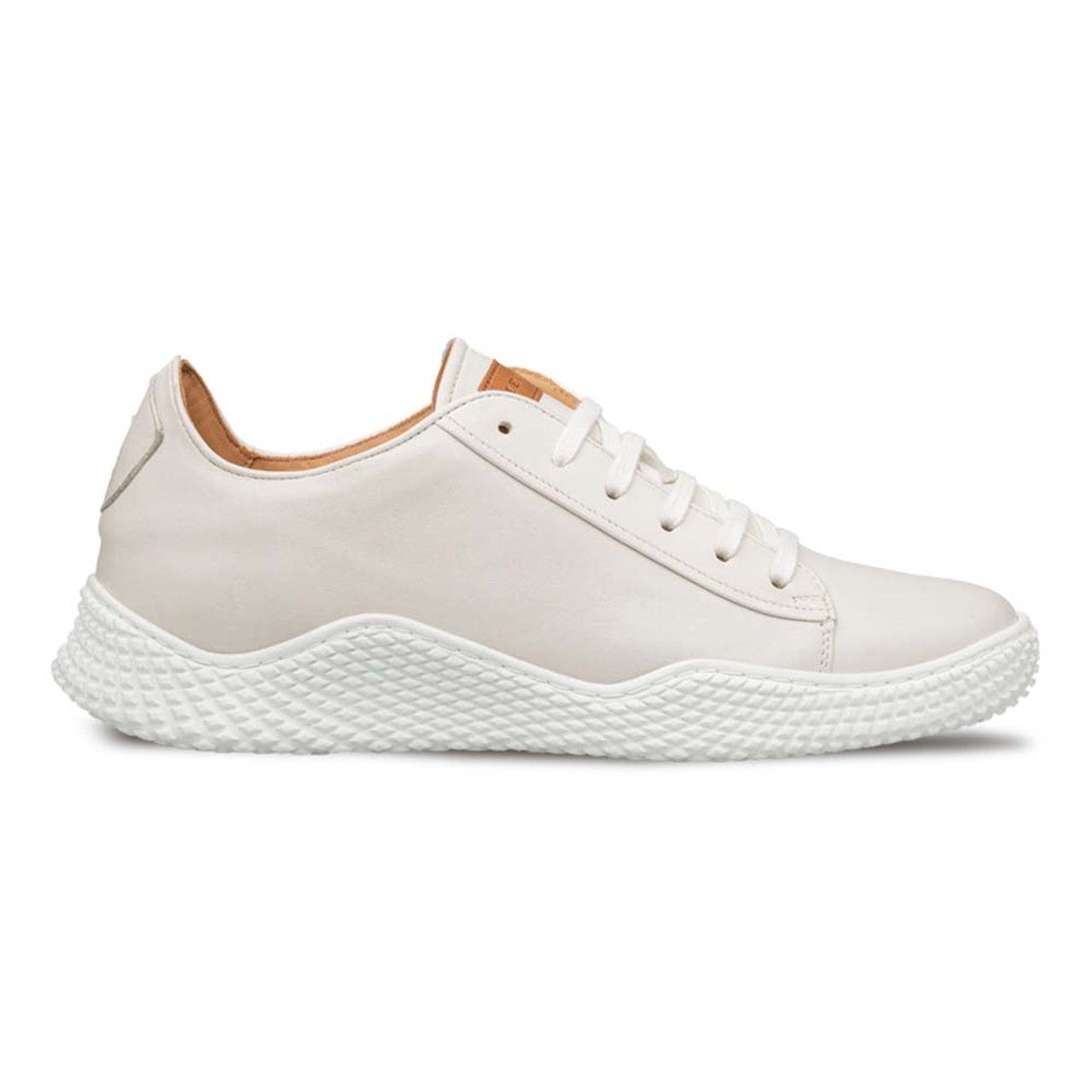 Men’s Pristine White Leather Sneakers By Mezlan Made In Spain Brand - 8