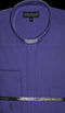 Best Cheap Priced Designer Sale Banded Collar Preacher Round Style Clergy Mandarin Collarless - French Cuff Purple Men's Dress Shirt