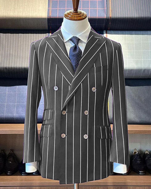 Purple Pinstripe Suit - Gangster Suit - 1920's Suit - Double Breasted Suit - New Arrival - 36 Short