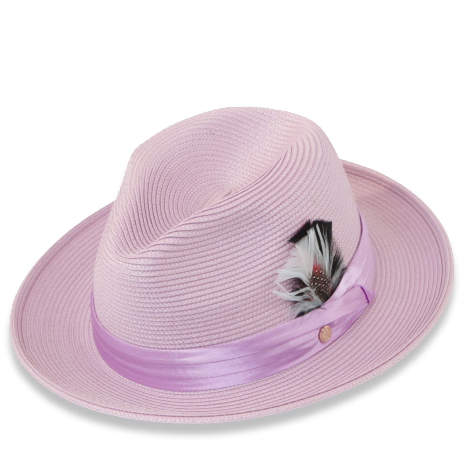 Tapa Crushable Straw Hat Fedora in Purple - Small