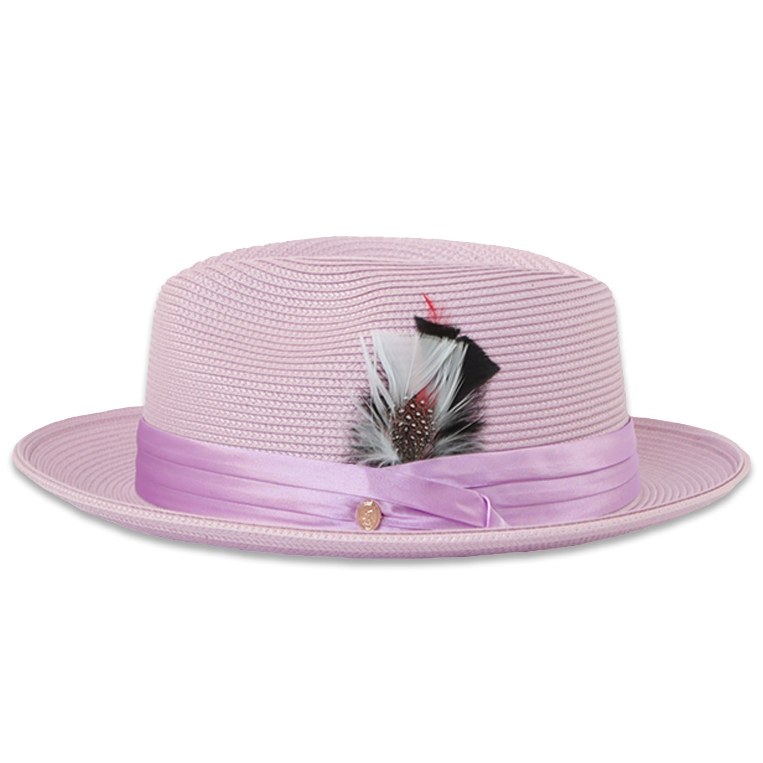 Tapa Crushable Straw Hat Fedora in Purple - Small