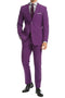 Cheap Priced Suit- Mens Modern Fit Two Button Poplin Purple Suit