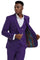 Cheap priced Suit - Men's One Button Peak Lapel Vested Purple Suit With Gold Buttons