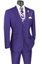 Cheap priced Suit  - Mens 2 Button Modern Fit Peak Lapel Plaid Purple Suit
