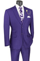 Cheap priced Suit  - Mens 2 Button Modern Fit Peak Lapel Plaid Purple Suit