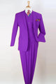 Cheap Priced Suit  - Mens Classic Fit Vested Two Button Pleated Pant Purple Suit
