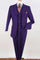 Cheap Priced Suit -  Mens Three Button Classic Fit Vested Purple Suit