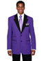 Cheap Priced Suit  - Mens 2 Button Classic Fit Contrast Collar Purple Tuxedo