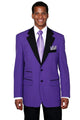 Cheap Priced Suit  - Mens 2 Button Classic Fit Contrast Collar Purple Tuxedo
