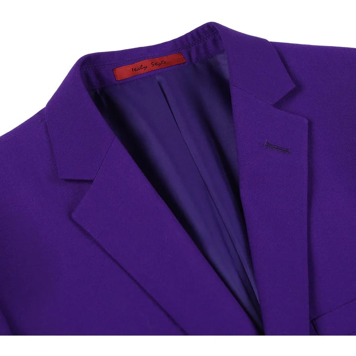 Cheap Priced Suit - Mens Basic Two Button Slim Fit  Purple Suit - 38 Short Jacket+32 Waist Adjustable 28to34)(Height: 5 4 to5 7 )(Neck  15-16.5)S-M)