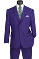 Cheap Priced Suit  - Mens 2 Button Classic Poplin Purple Suit