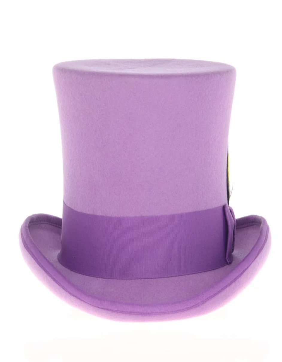 Victorian Steampunk Top Hat - 1800 19th Century - Dressy Loden Felt Top Purple Hat - S