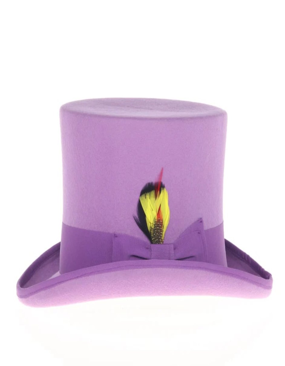Victorian Steampunk Top Hat - 1800 19th Century - Dressy Loden Felt Top Purple Hat - S