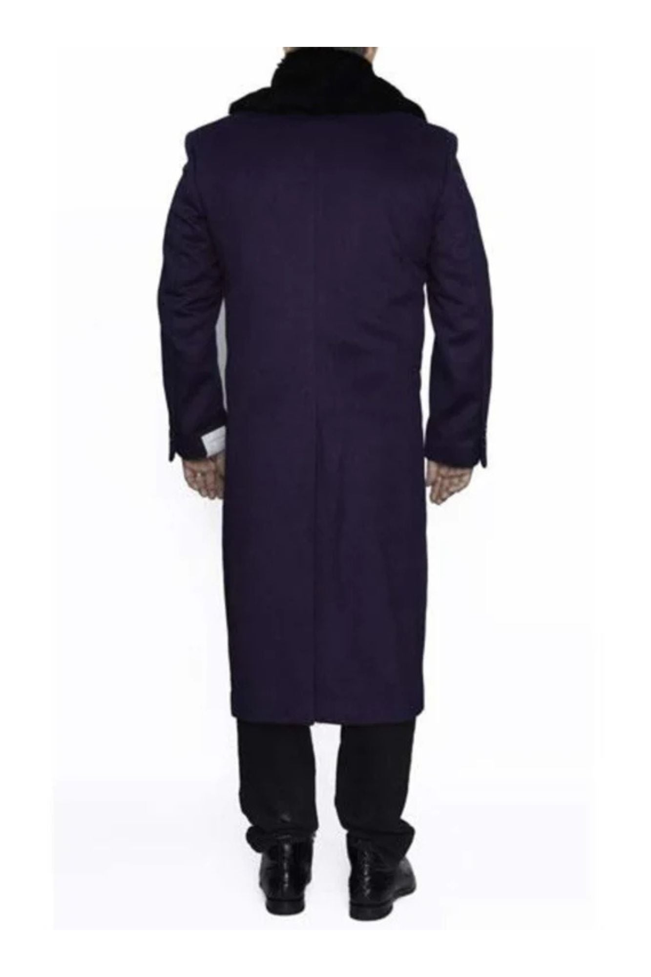 Mens Overcoat Mens Topcoat Mens Purple 3 Button Wool Dress Top Coat - Three Quarter 34 Inch Length