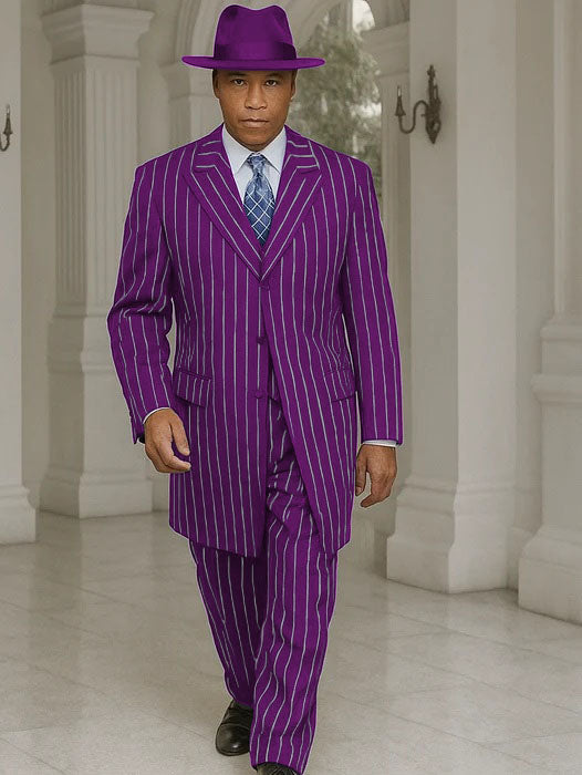 Royal Blue Pinstripe Zoot Suit - 1920's Suit - Gangster Suit