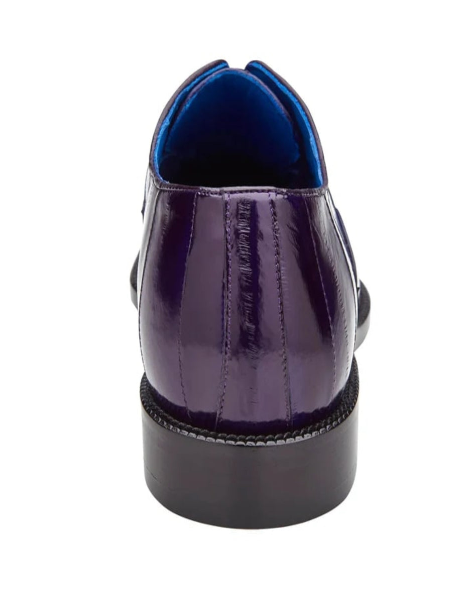 Men's Belvedere Mare Ostrich Leg & Eel Skin Purple Dress Shoe - US 9.0 Standard/D/ Medium / Eu:42
