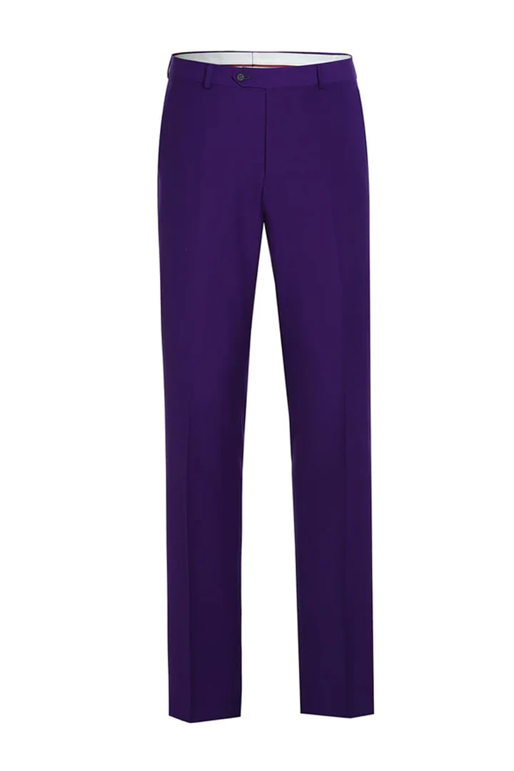 Cheap Suit - Mens Basic Two Button Slim Fit  Purple Suit