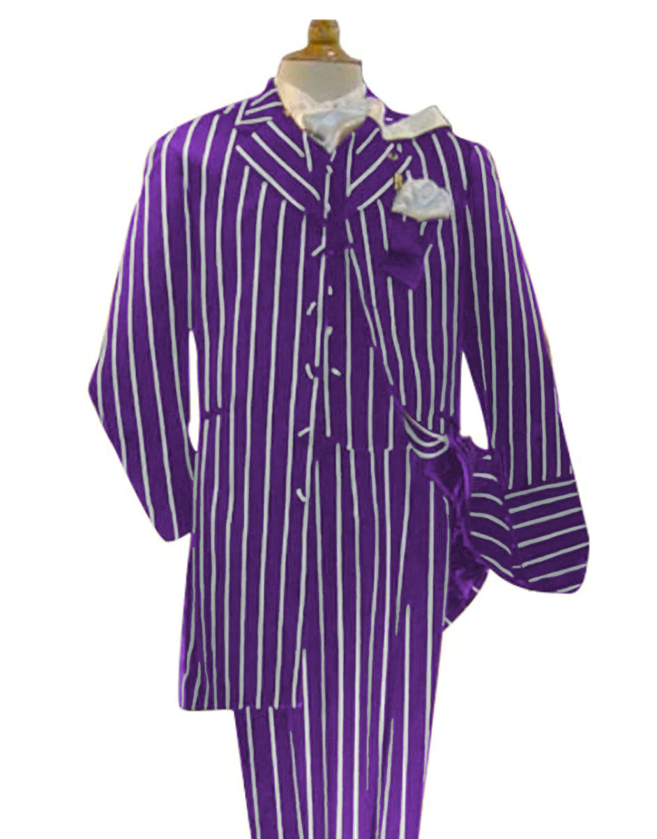 Victorian Side Buttoned 3pc Zoot Suit Set - Taupe