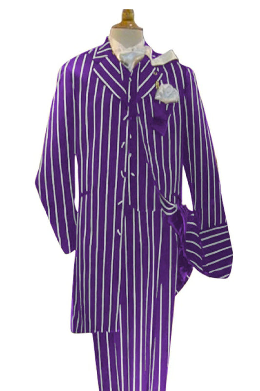 Purple and White Pinstripe Zoot Suit - Gangster 1920s Pinstripe Suit - Mens  Fashion Suit