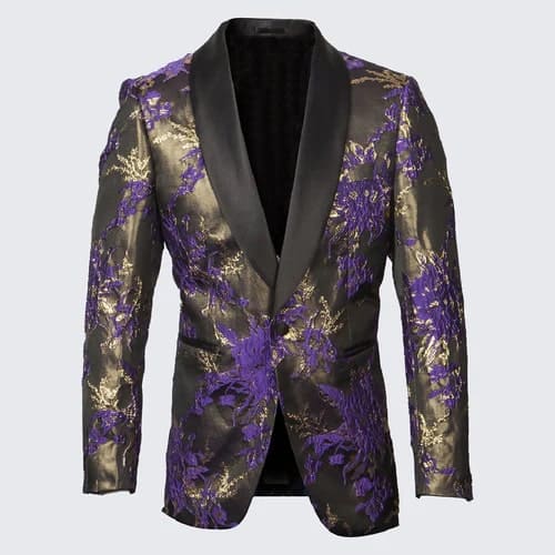 Mens Purple and Gold Dinner Jacket - Mens Evening jackets - Tuxedo Dinner Jacket - S