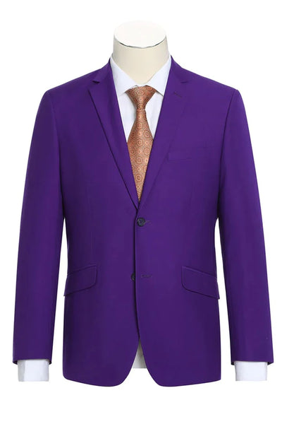 Cheap Priced Suit - Mens Basic Two Button Slim Fit  Purple Suit