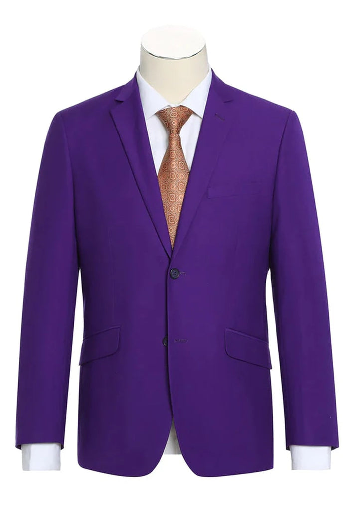 Cheap Priced Suit - Mens Basic Two Button Slim Fit  Purple Suit