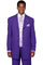 Cheap Priced Suit - Mens 4 Button Long Vested Fashion Suit In Purple With Paisley Vest