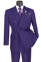 Cheap priced Suit - Mens Double Breasted Gangster Bold Pinstripe Purple Suit