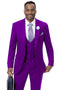 Cheap Priced Suit - Mens Modern Two Button Vested Peak Lapel Purple Suit With Double Breasted Vest Purple and Plum Prom 2025 Suits