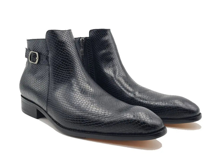 Carrucci Python Printed Calfskin Buckle Strap Boot