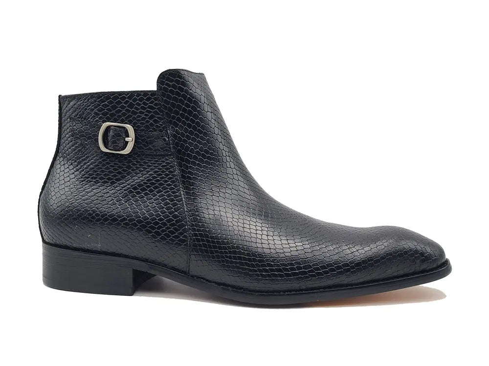 Carrucci Python Printed Calfskin Buckle Strap Boot - 7.5