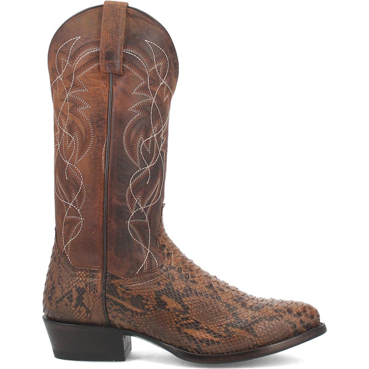 Dan Post Mens Bay Apache Manning 13 Round Toe Genuine Python Leather Cowboy Boot - 8D