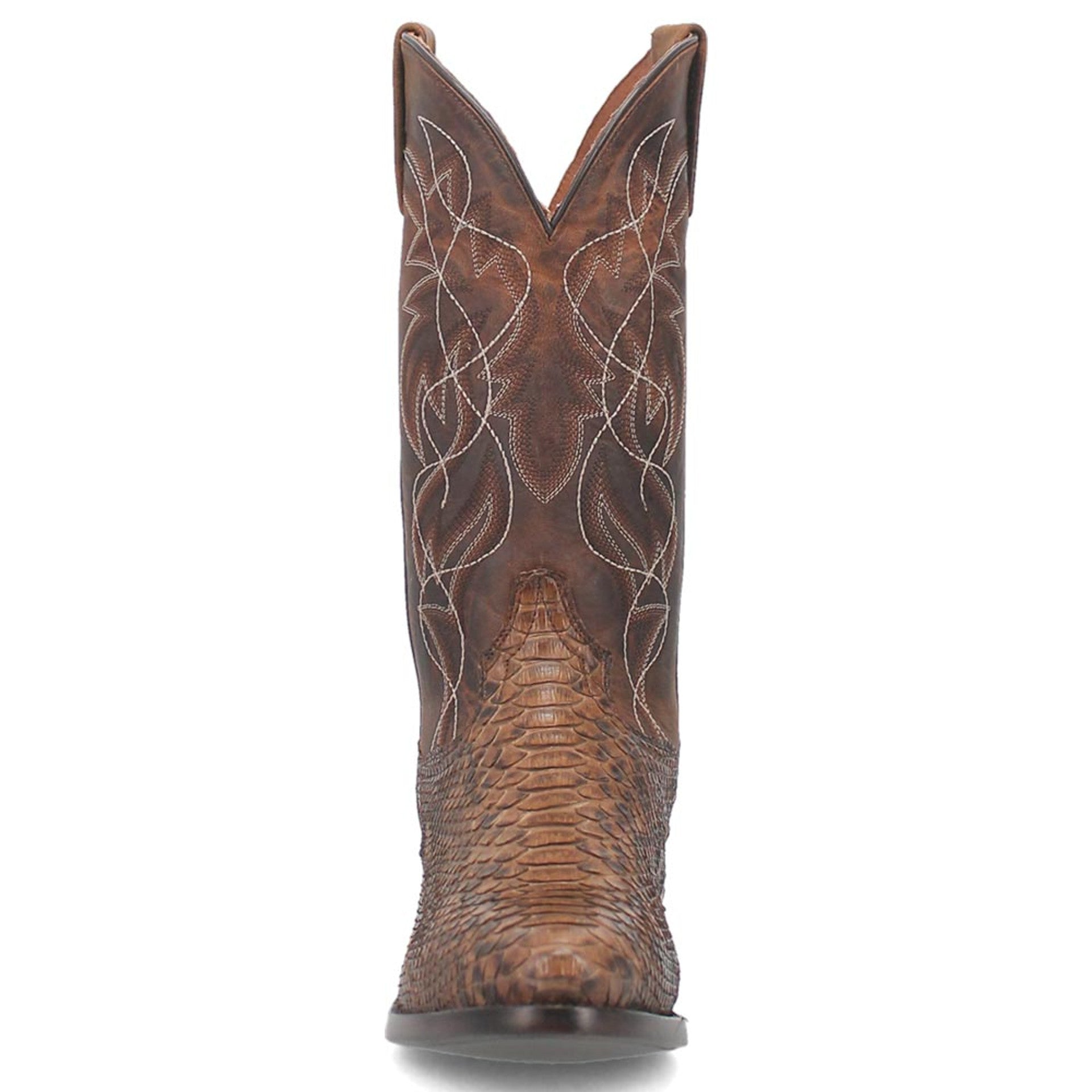 Dan Post Mens Bay Apache Manning 13 Round Toe Genuine Python Leather Cowboy Boot - 8D