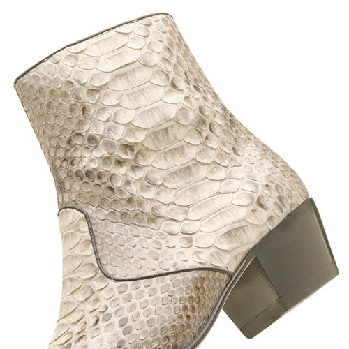 Los Altos Mens Natural Genuine Python Snakeskin Leather Ankle Boots