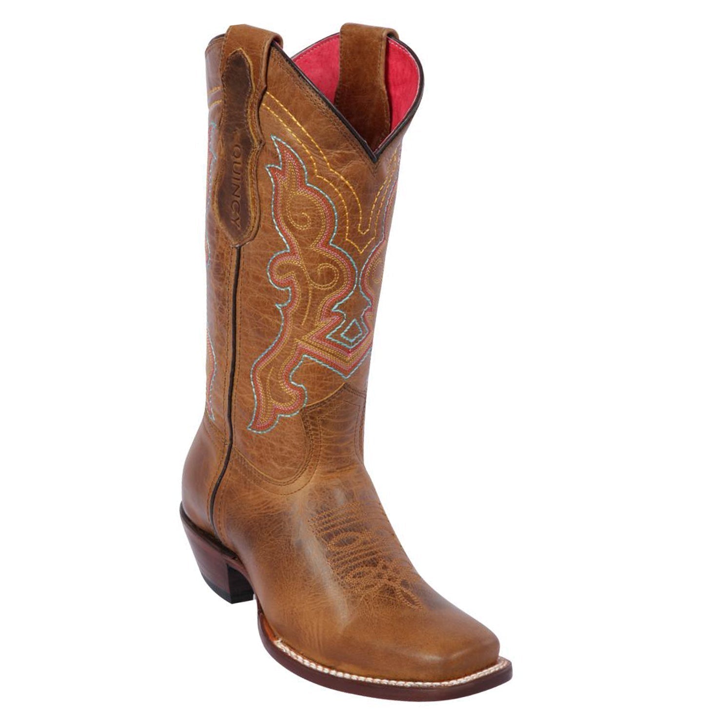 Volcano Square Toe Cowgirl Boots - Cognac