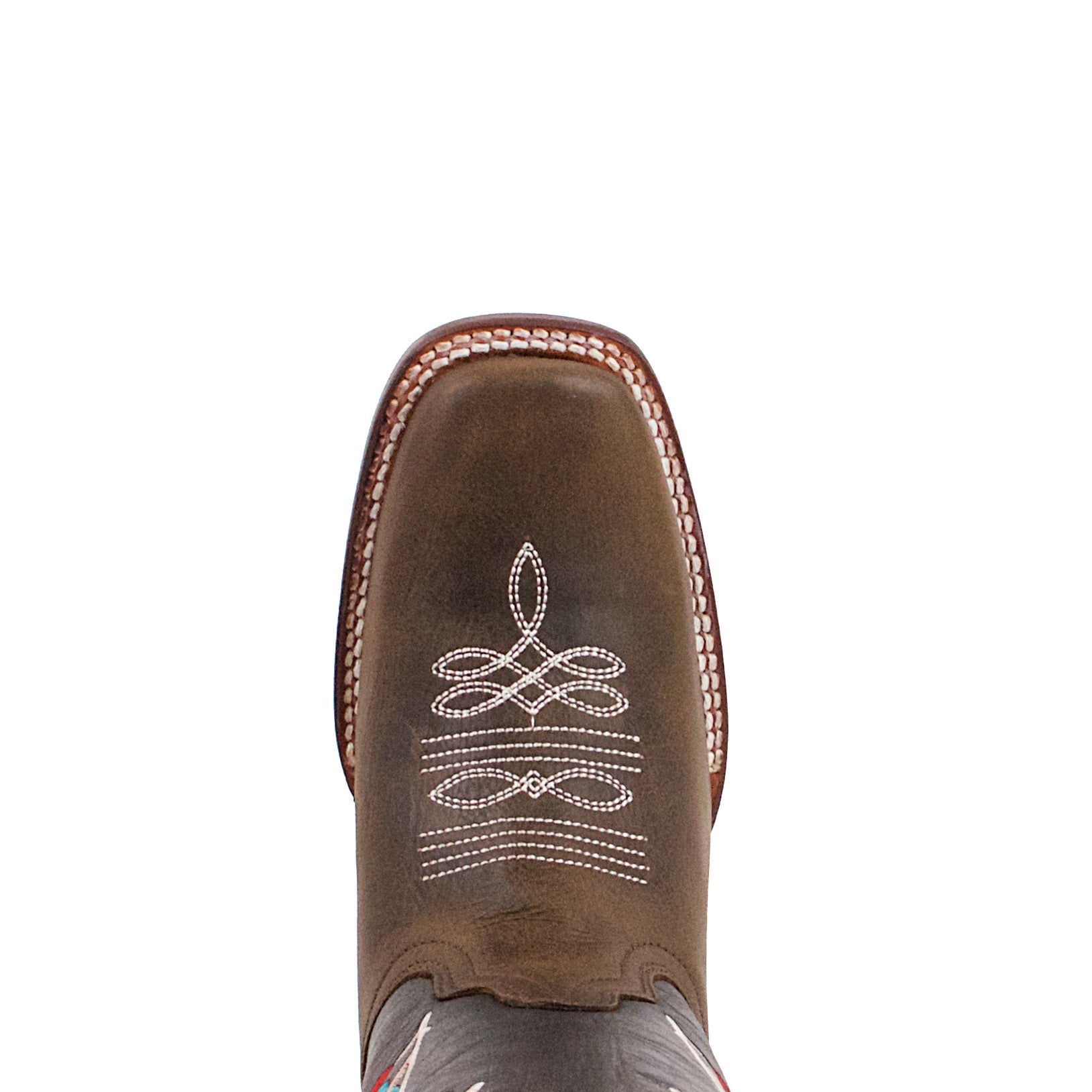 Cowgirl Boots With Flowers - Chocolate