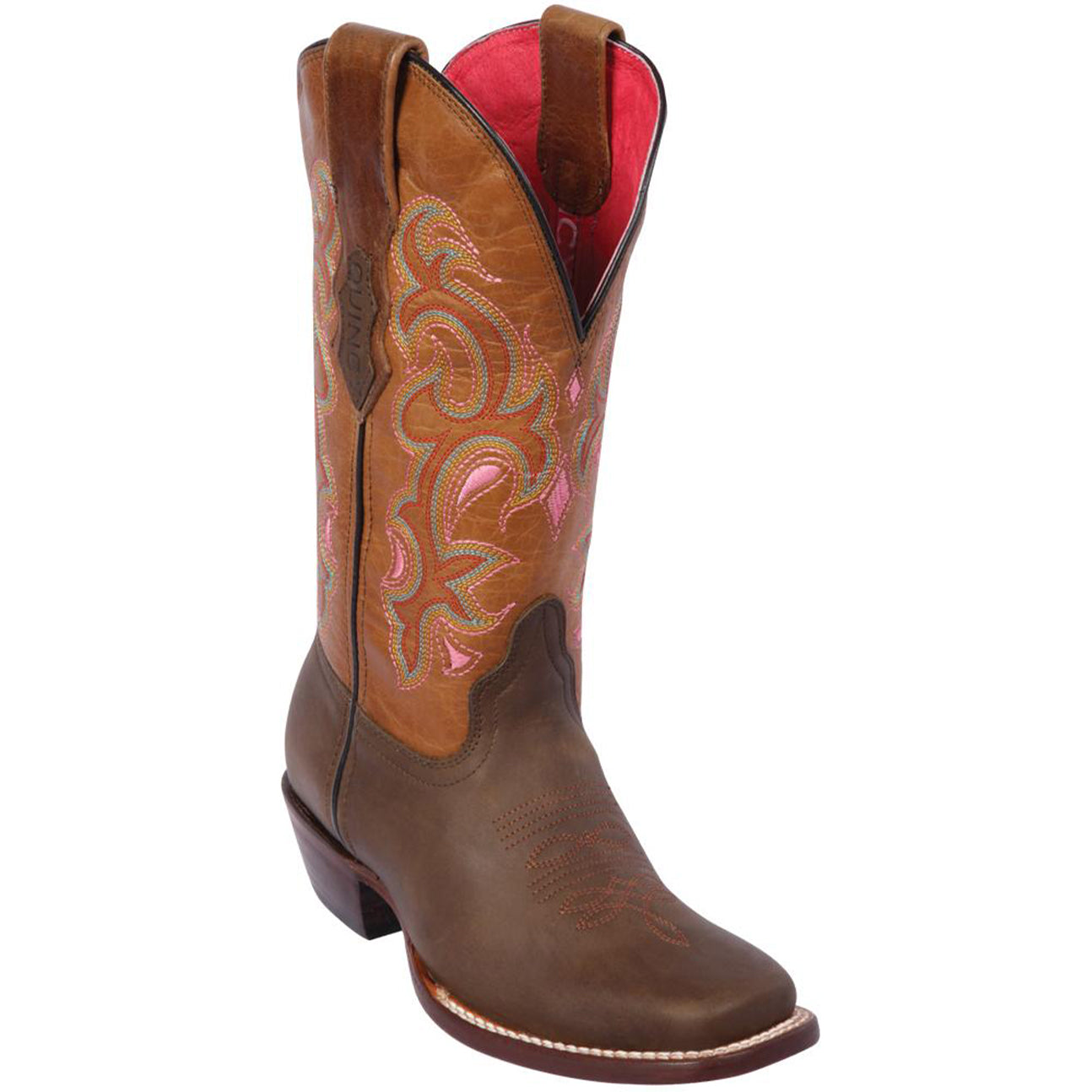 Brown Square Toe Cowgirl Boots - Brown