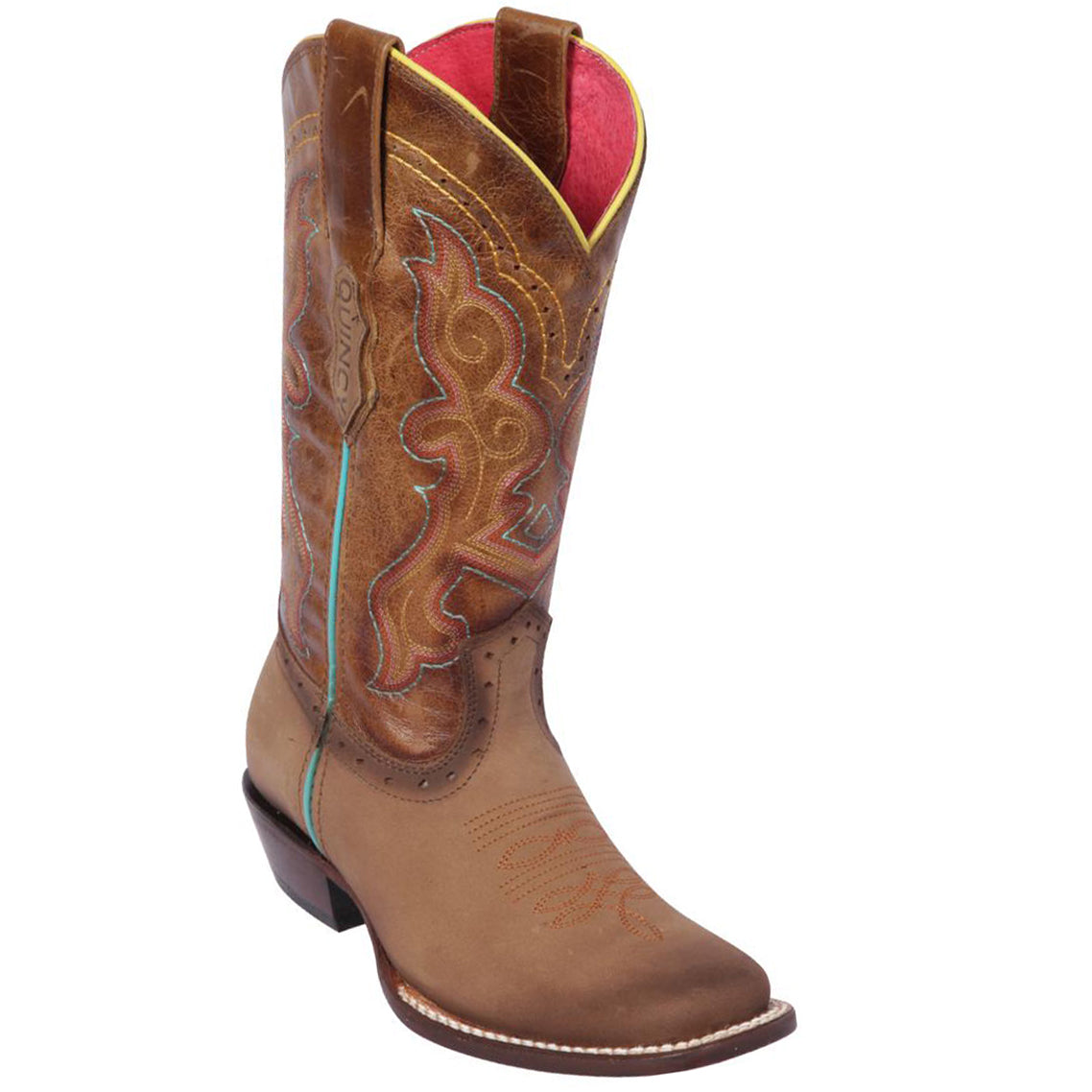 Brown Cowgirl Boots Square Toe - Faded Brown