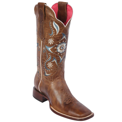honey brown square toe cowgirl boots