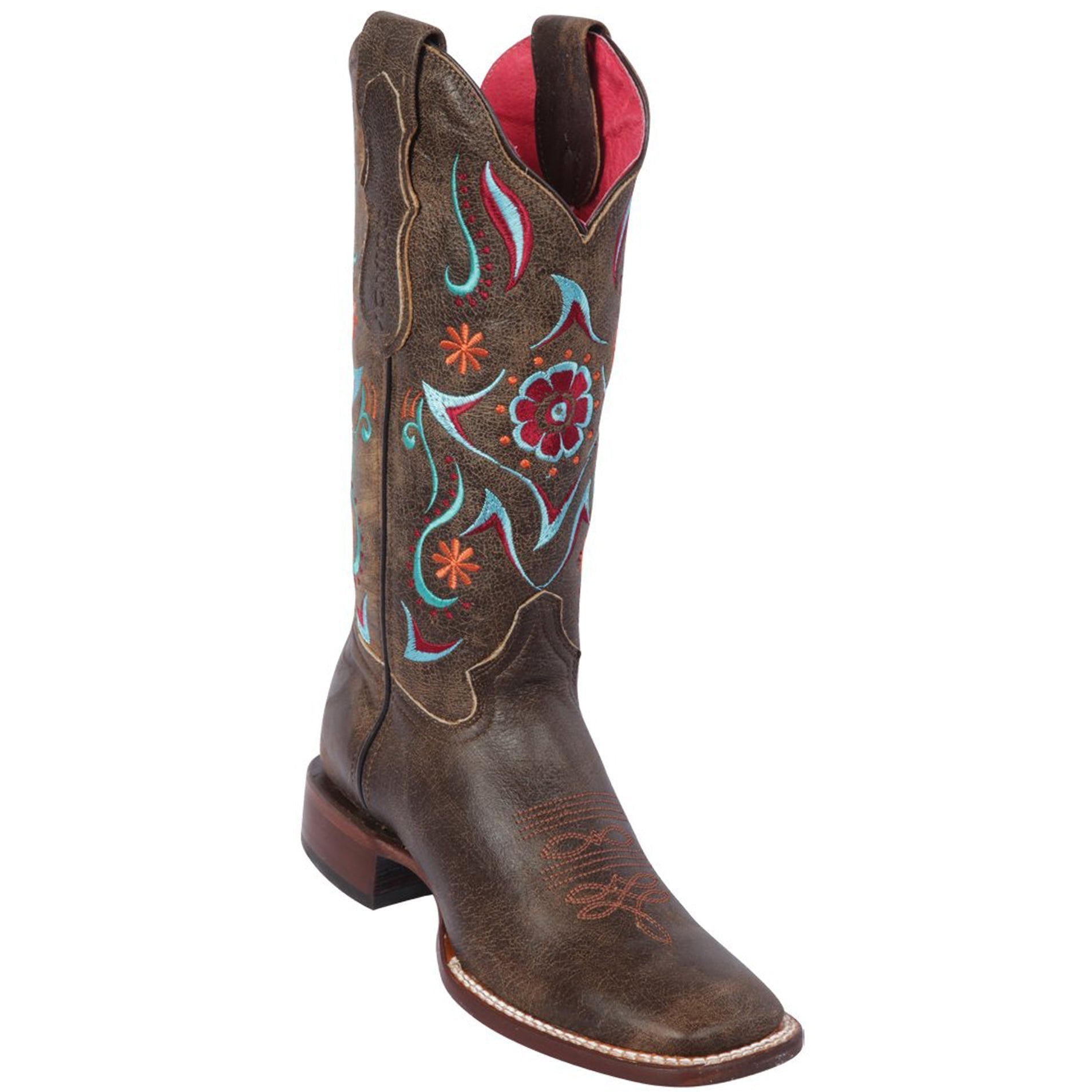 Flower Volcano Tobacco Cowgirl Boots - Tabacco