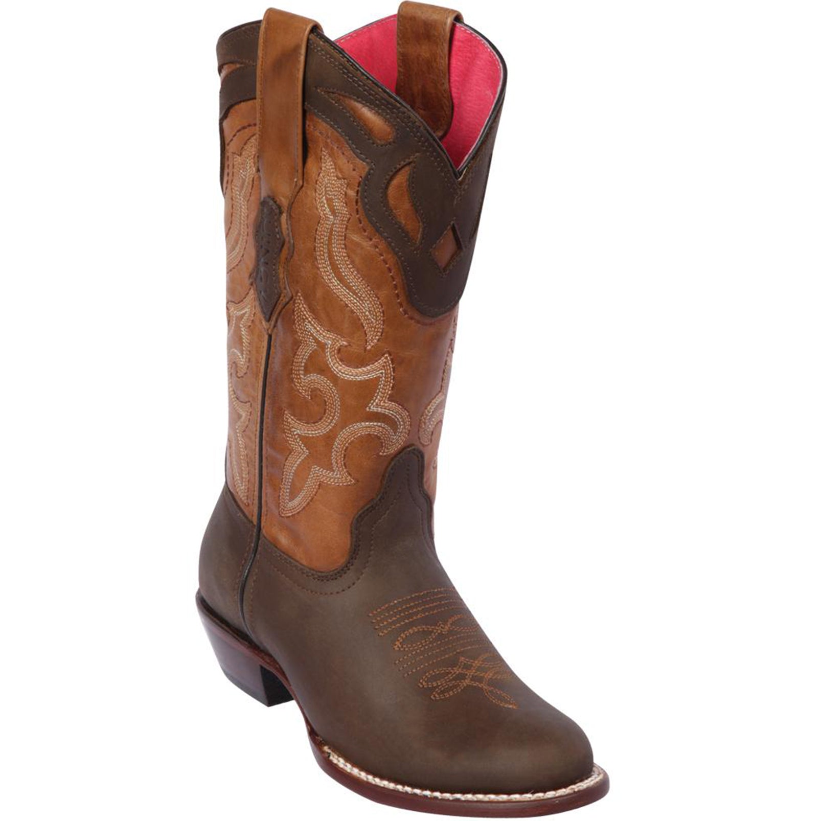 Round Toe Cowgirl Boots - Brown
