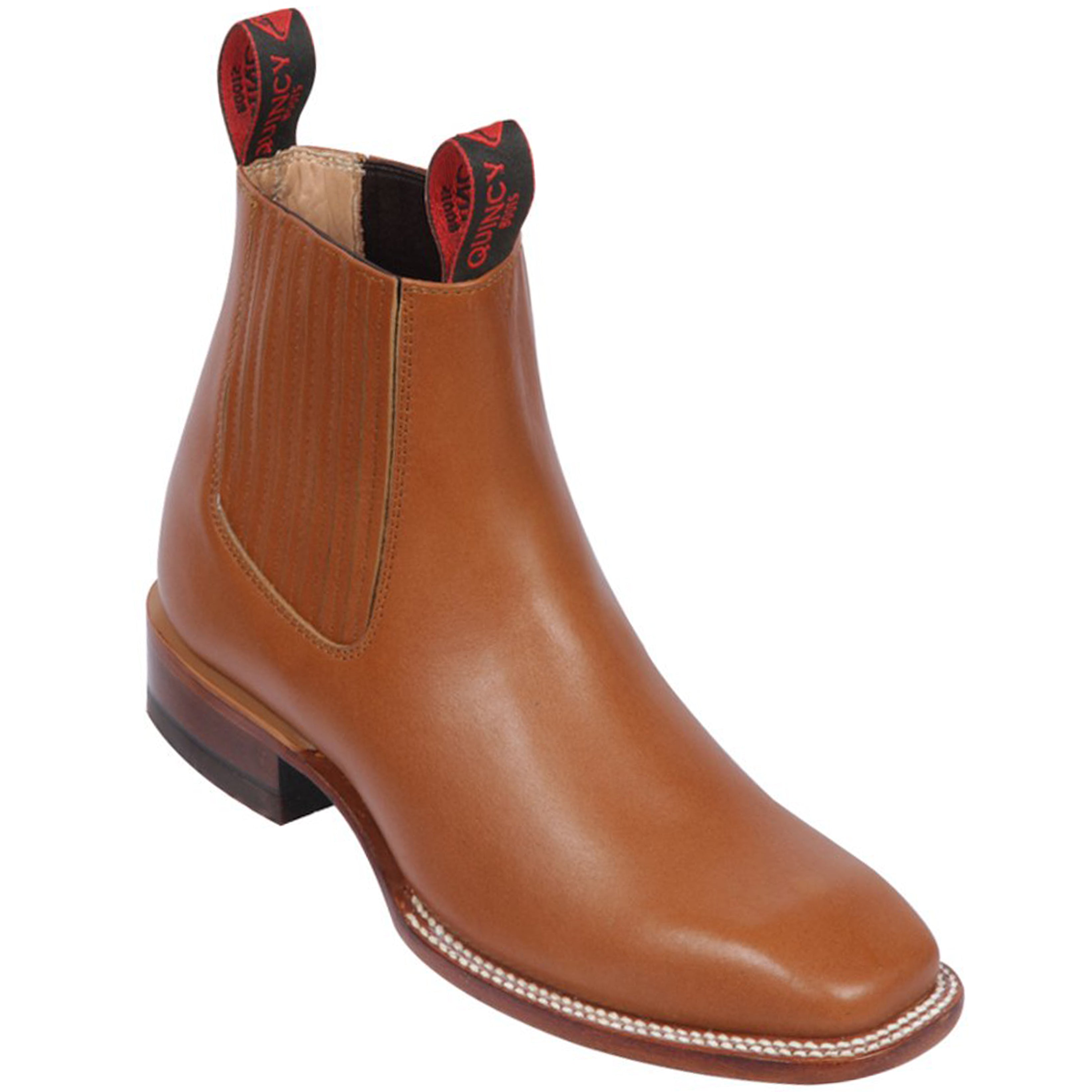 Short Cowboy Boots Square Toe - Honey - EE
