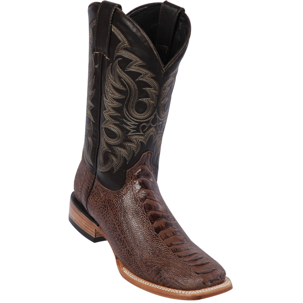 Mens Ostrich Leg Print Boots - EE