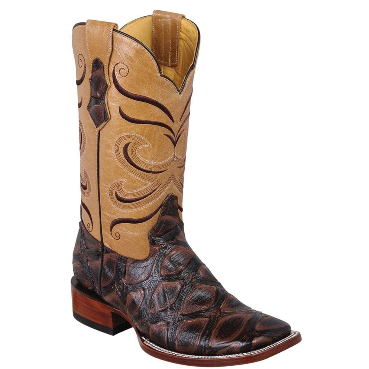 Brown Pirarucu Print Boots - EE
