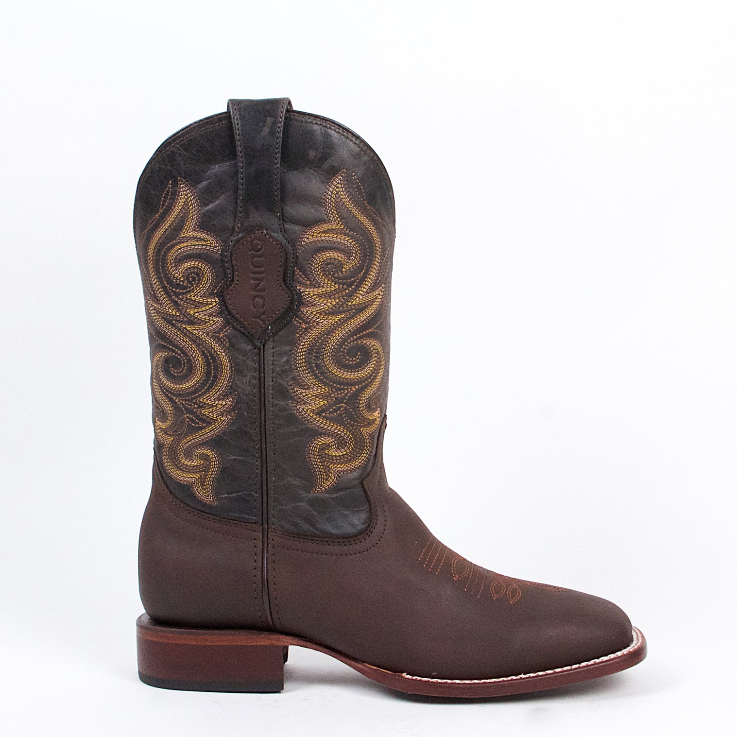 Brown Wide Square Toe Boots - EE